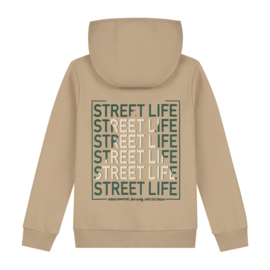 SKURK - Hoodie met print Sudem - Beige