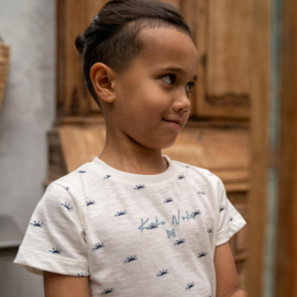 Koko Noko - T-shirt met print - Off white / Blauw