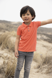 Koko Noko - Boys Noah polo - Neon coral