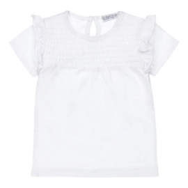 Dirkje - T-shirt met ruffle mouwtjes – White