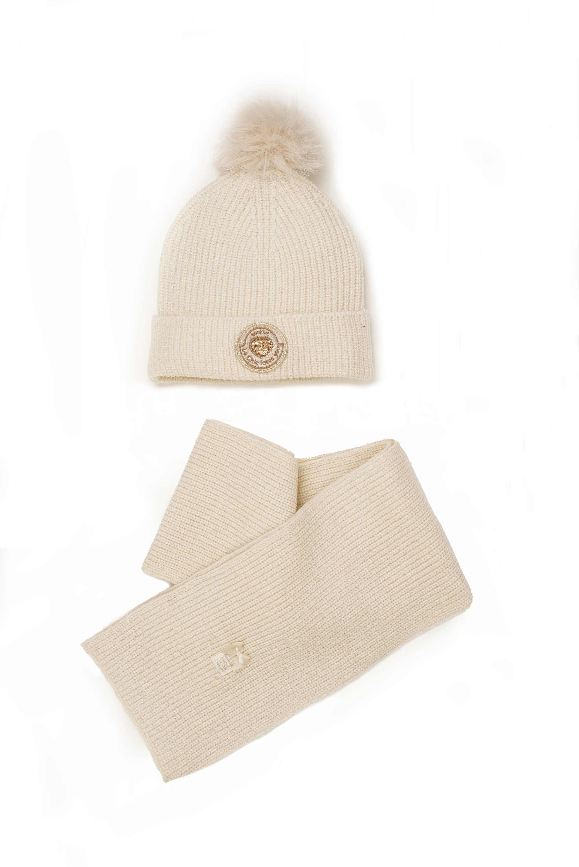 Le Chic - Muts & sjaal Rosa - Off White