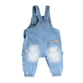 B.E.S.S. - Salopette Denim Cargo - Snow Wash