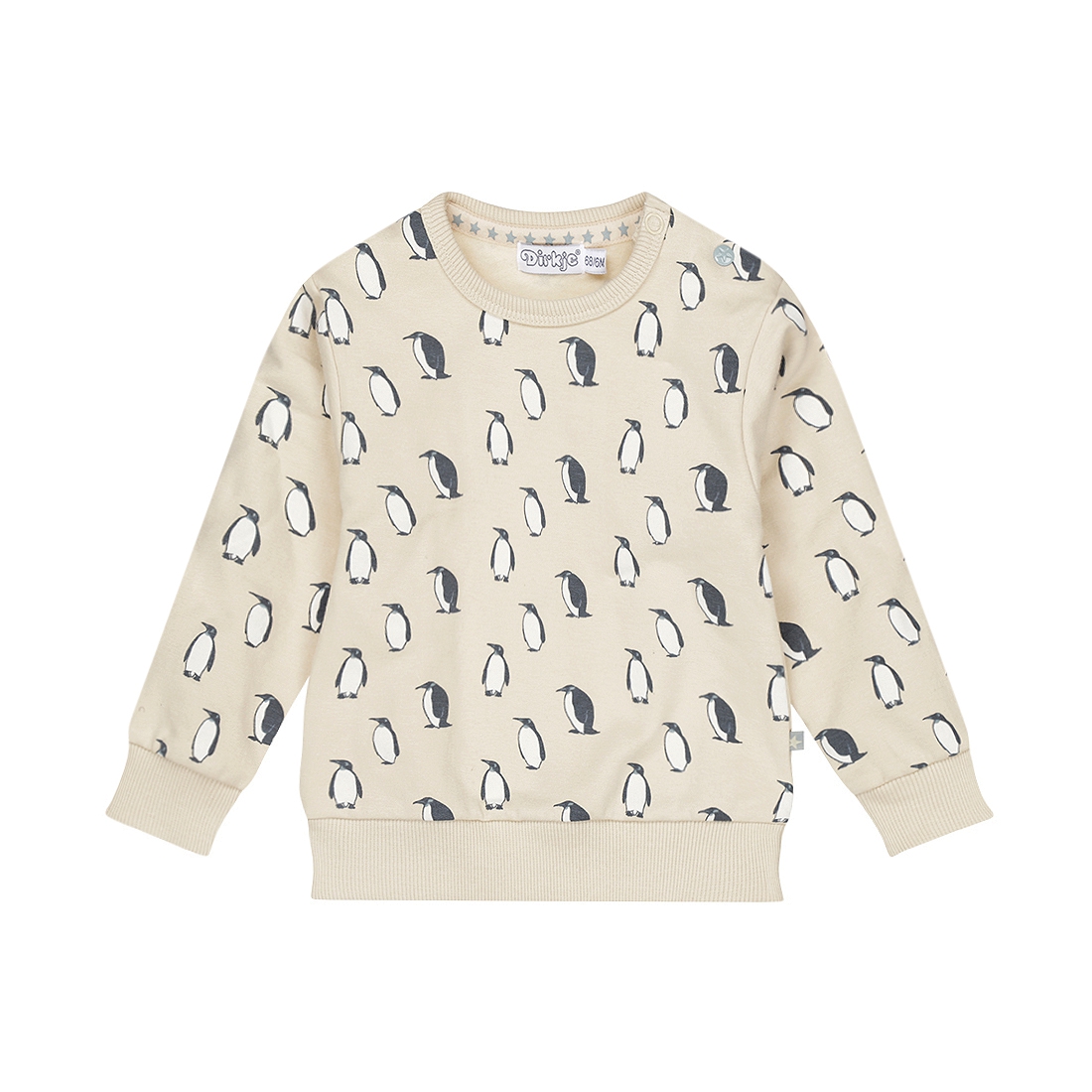 Dirkje - Sweater met pinguïns - Pebble