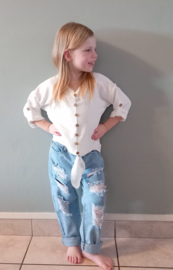 Loévia - Jeans broek met scheurtjes - blauw
