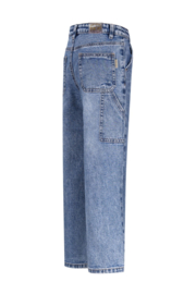 B.Nosy - Denim cargo broek Patty - Mid blue denim
