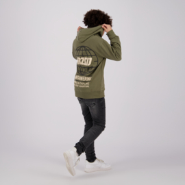 RAIZZED - Hoodie Nulato met backprint - army green