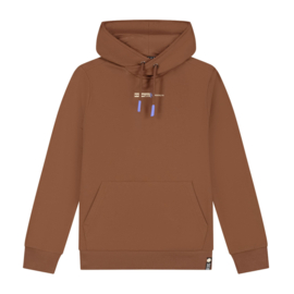 SKURK - Hoodie Svend met print - Bruin
