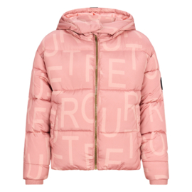 Retour - Puffer jas Gaby met all-over logoprint - Roze