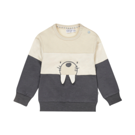 Dirkje - Sweater walrus - Pebble/Off white/Navy