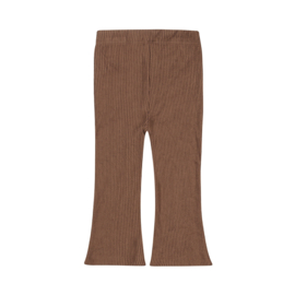 Dirkje - Flared broek met rib - Bruin