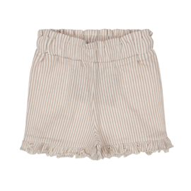Dirkje - Short gestreept - Off white/Bruin