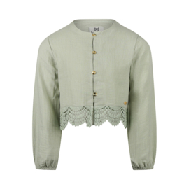 Koko Noko - Blouse met kanten detail - Lichtgroen