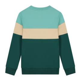 SKURK - Sweater Sjoerd - Colourblock groen