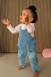 B.E.S.S. - Dungaree Hearts Jog Denim - Stone Wash