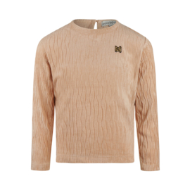 Koko Noko - Longsleeve velours - caramel bruin