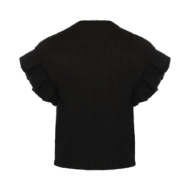 Koko Noko - Gilet gebreid met ruffles - zwart