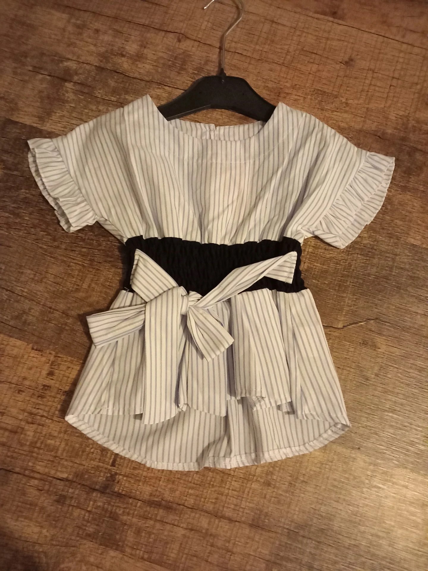 New Collection - Kleedje met streepjes - Wit/Blauw