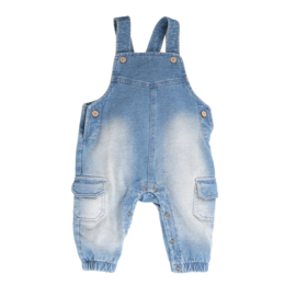 B.E.S.S. - Salopette Denim Cargo - Snow Wash