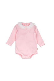 B.E.S.S. - Romper Rib collar met kraagje - Blush