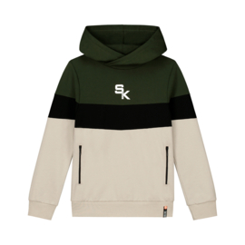 SKURK - Hoodie Silke - Army/Black/beige