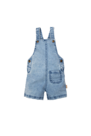 B.E.S.S. - Salopette short jog denim - Stone wash