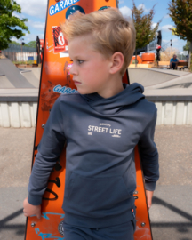 SKURK - Hoodie Sek met fotoprint en subtiele borstprint - Grijs