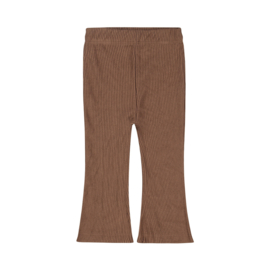 Dirkje - Flared broek met rib - Bruin