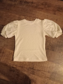 T-shirt met pofmouw - ivoor