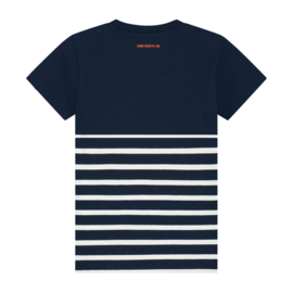 SKURK - T-shirt Tymo stripe - Dark Blue White