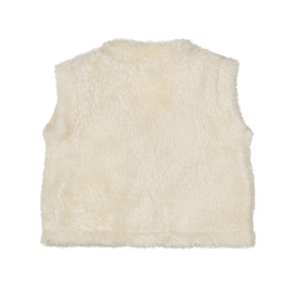Dirkje - Gilet in imitatiebont - Off white