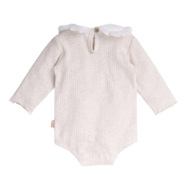 B.E.S.S. - Romper Rib Collar - Sand Melange