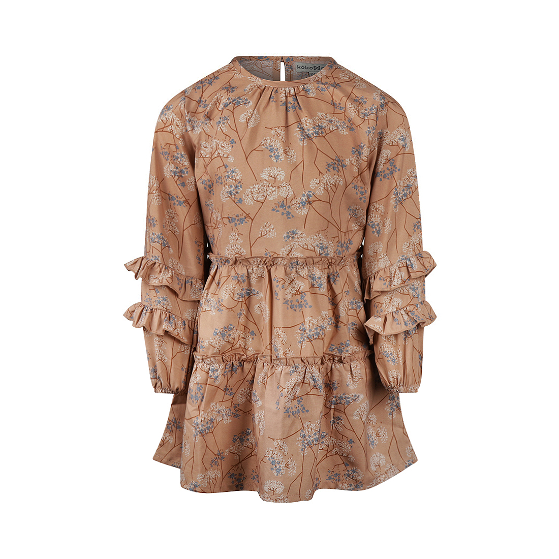 Koko Noko - Jurk met bloemenpatroon - Caramel brown