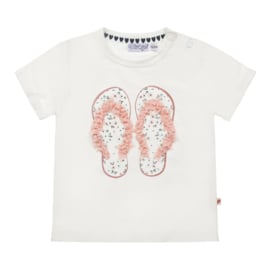 Dirkje - T-shirt R_SMILE met slippers - White