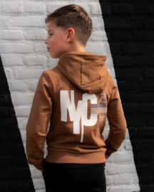 SKURK - Hoodie Svend met print - Bruin