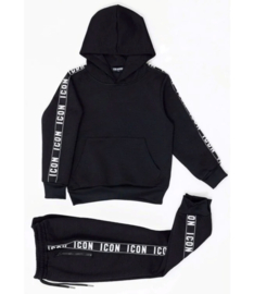 Boomkids - Icon joggingset Original met hoodie - zwart