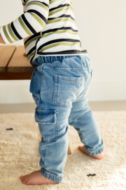 B.E.S.S. - Broek Jog Denim - Stone Wash