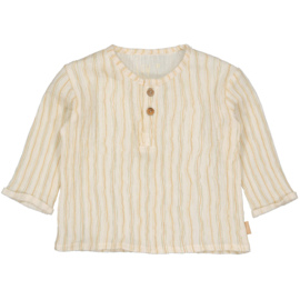 Levv - Shirt FERDI - AOP Camel Light Stripe