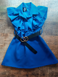 Kleedje met riem - blauw