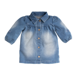 B.E.S.S. - Dress Denim Embroidery - Snow Wash