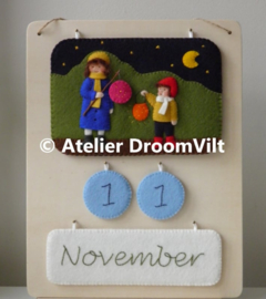 Houten ondergrond jaarkalender