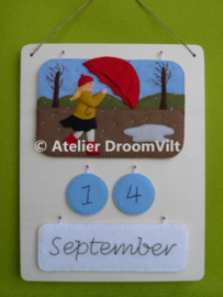 Houten ondergrond jaarkalender