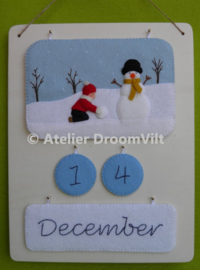 Houten ondergrond jaarkalender