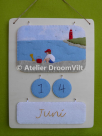 Houten ondergrond jaarkalender