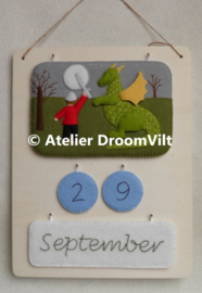 Houten ondergrond jaarkalender