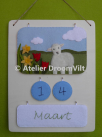 Houten ondergrond jaarkalender