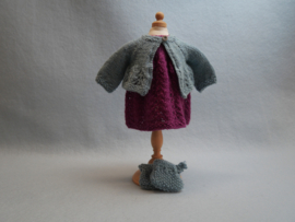 Jurkje, vestje en slofjes 30cm
