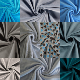 Nicky velours grijs/blauw tinten