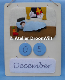Houten ondergrond jaarkalender