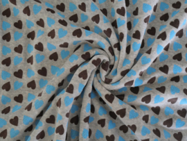 Nicky velours grijs/blauw tinten