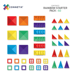 Connetix Rainbow Starter Pack | Magnetische tegels | 60 stuks